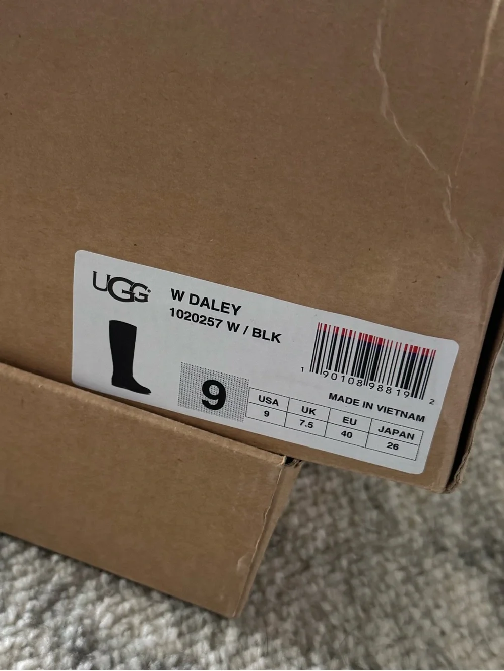 UGG W Daley Black Suede Over-the-Knee Zip Boots NEW in Box Size 9